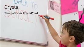  Presentation with back school - PPT layouts consisting of cute kid back to school background and a lemonade colored foreground