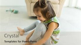  Presentation with nails - Presentation theme with cute-kid-cutting-nails background and a coral colored foreground