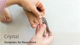  Presentation with nails - Slide deck featuring cute-kid-cutting-nails background and a lemonade colored foreground