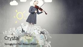  Presentation with planet earth on white - Slide deck consisting of cute kid girl on earth background and a light gray colored foreground