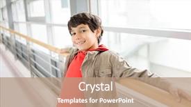  Presentation with special education cute kid - Slides enhanced with hospital kids - cute kid inside the building background and a coral colored foreground