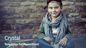  Presentation with big boy - Presentation theme consisting of cute kids - small boy as a pilot background and a ocean colored foreground