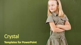  Presentation with math kids - PPT layouts with cute kids math - scoolgirl standing in class near background and a tawny brown colored foreground