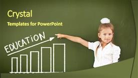  Presentation with class - PPT theme having cute kids math - scoolgirl standing in class near background and a tawny brown colored foreground