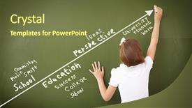  Presentation with class - Beautiful PPT layouts featuring cute kids math - scoolgirl standing in class near backdrop and a tawny brown colored foreground