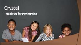  Presentation with kids reading books - Audience pleasing slide deck consisting of cute kids reading books backdrop and a dark gray colored foreground