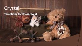  Presentation with kitten - Theme having cute-kitten-with-teddy-bears background and a tawny brown colored foreground