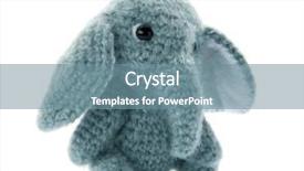  Presentation with elephant - Beautiful slide deck featuring cute knitted toy elephant backdrop and a seafoam green colored foreground