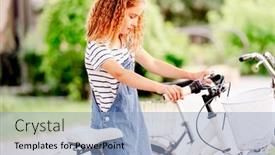  Presentation with cute - Presentation enhanced with cute-litte-girl-sitting-parking background and a light blue colored foreground