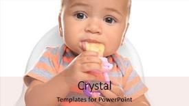  Presentation with african american baby - Presentation theme having cute little african american baby background and a coral colored foreground