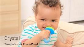  Presentation with african american baby - Cool new PPT theme with cute little african american baby with nibbler on sofa at home backdrop and a lemonade colored foreground
