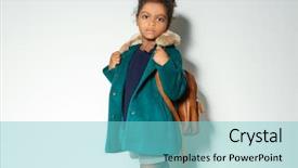  Presentation with african american girl power business - Presentation design consisting of cute little african american girl background and a  colored foreground