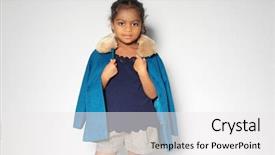  Presentation with american - Slide set with cute little african american girl background and a  colored foreground