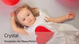  Presentation with angel - Amazing PPT theme having cute little angel-girl backdrop and a soft green colored foreground