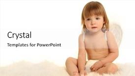  Presentation with angel - Theme consisting of cute little angel on white background and a white colored foreground
