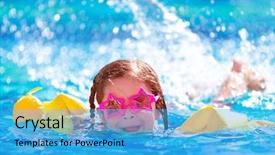  Presentation with arabic kids - PPT layouts with cute little arabic girl swimming background and a teal colored foreground