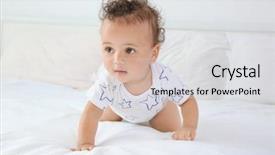  Presentation with new parents at home baby - Audience pleasing theme consisting of cute little baby after bathing backdrop and a light gray colored foreground