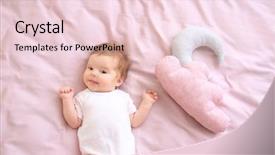  Presentation with new parents at home baby - Theme with cute little baby and toys background and a lemonade colored foreground