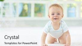  Presentation with cute baby - Theme enhanced with cute little baby at home background and a sky blue colored foreground