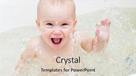  Presentation with baby girl announcement - Amazing PPT layouts having cute little baby girl bathing backdrop and a lemonade colored foreground