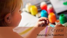  Presentation with daycare - Presentation design enhanced with cute-little-baby-having-fun background and a red colored foreground