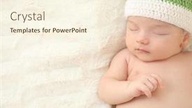  Presentation with sleeping baby - Presentation theme with cute-little-baby-in-knitted background and a cream colored foreground