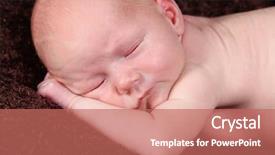  Presentation with old days - Colorful PPT theme enhanced with cute little baby newborn boy sleeping - 10 days old backdrop and a coral colored foreground