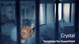  Presentation with baby sleeping - Cool new presentation design with cute little baby sleeping backdrop and a ocean colored foreground