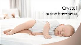  Presentation with sleeping baby - Cool new theme with cute little baby sleeping backdrop and a white colored foreground