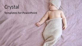  Presentation with sleeping baby - PPT theme enhanced with cute little baby sleeping background and a light gray colored foreground