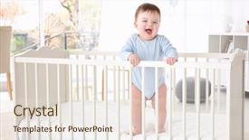  Presentation with cute baby - Presentation theme consisting of cute little baby standing background and a sky blue colored foreground