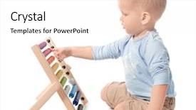  Presentation with baby chickens little cute chicks - Colorful slide deck enhanced with cute little baby with abacus backdrop and a white colored foreground