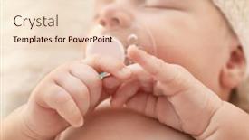  Presentation with sleeping baby - Slide deck featuring cute little baby with pacifier background and a lemonade colored foreground