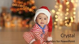  Presentation with cute baby - Audience pleasing slide deck consisting of cute little baby with santa backdrop and a coral colored foreground