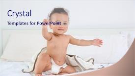  Presentation with baby chickens little cute chicks - PPT layouts consisting of cute little baby with towel background and a sky blue colored foreground