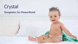  Presentation with baby chickens little cute chicks - PPT layouts featuring cute little baby with towel background and a sky blue colored foreground