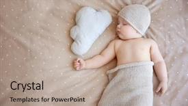  Presentation with baby toy - Slides with cute little baby with toy background and a mint green colored foreground