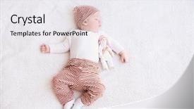  Presentation with christmas baby jesus sleeping - Slides featuring cute little baby with toy background and a sky blue colored foreground