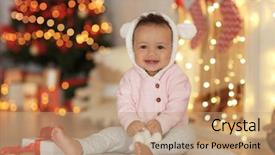  Presentation with baby christmas - Slide set with cute little baby with toy background and a coral colored foreground