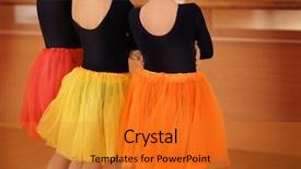  Presentation with dance - Presentation theme featuring cute-little-ballerinas-in-dance background and a gold colored foreground