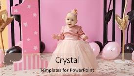  Presentation with cute birthday - PPT layouts with cute little birthday girl in room decorated for party background and a lemonade colored foreground