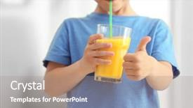  Presentation with juice - Beautiful presentation theme featuring cute little boy drinking juice backdrop and a  colored foreground