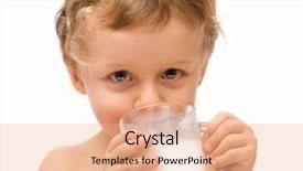  Presentation with white milk - Amazing PPT theme having cute little boy drinking milk isolated over white backdrop and a lemonade colored foreground