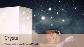  Presentation with dark - Colorful presentation enhanced with cute little boy in dark backdrop and a soft green colored foreground