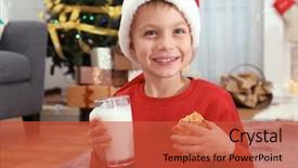  Presentation with cute mice rats - Slides having cute little boy in santa background and a red colored foreground