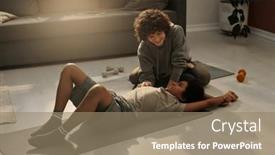  Presentation with exercises - Theme featuring cute-little-boy-lying background and a coral colored foreground