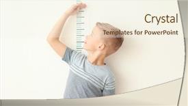  Presentation with height - PPT layouts with cute little boy measuring height background and a cream colored foreground