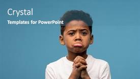  Presentation with african ethnicity - Colorful presentation enhanced with cute-little-boy-of-african backdrop and a teal colored foreground