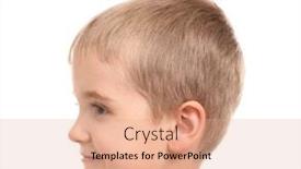 Presentation with hearing - Presentation theme consisting of cute little boy on white background hearing problem background and a coral colored foreground
