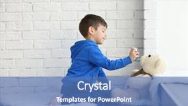  Presentation with toy - Presentation theme with cute little boy playing background and a teal colored foreground